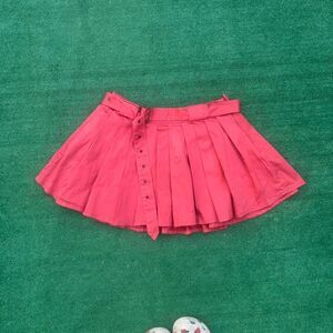 Forever-21 Red Pleated Mini Skirt Women's Size M